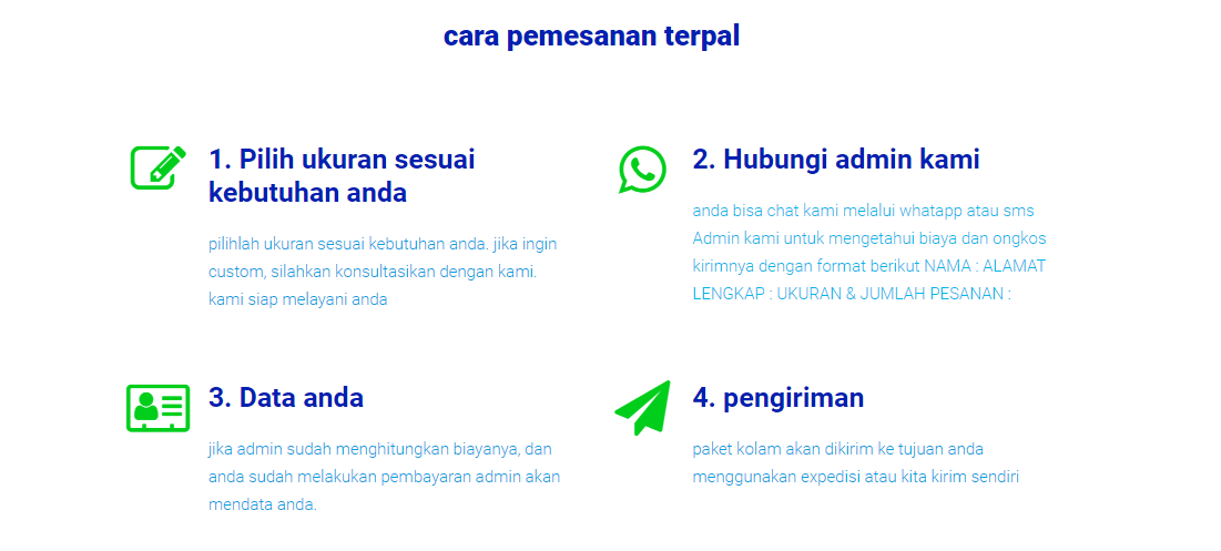 cara pemesanan kolam terpal